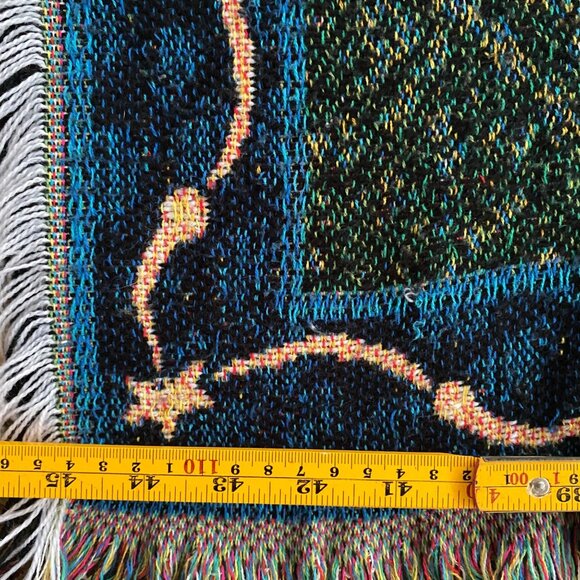 Harry Potter Woven Tapestry Blanket Throw Fringe Reversible Magic Damaged - Picture 5 of 7